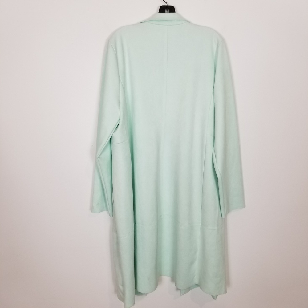 Torrid Mint Green Faux Suede Longline Jacket Sz 2X Open Front - Picture 5 of 10